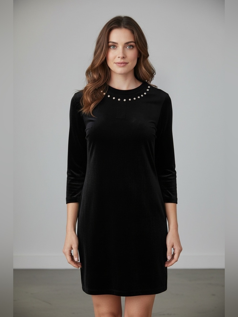 Michael Kors Women’s Little Studded Neck Black Mini Dress Size Large NWT